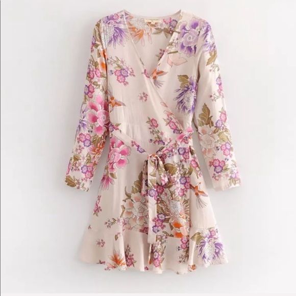 Martina Floral Wrap Mini Dress - Picture 4 of 8